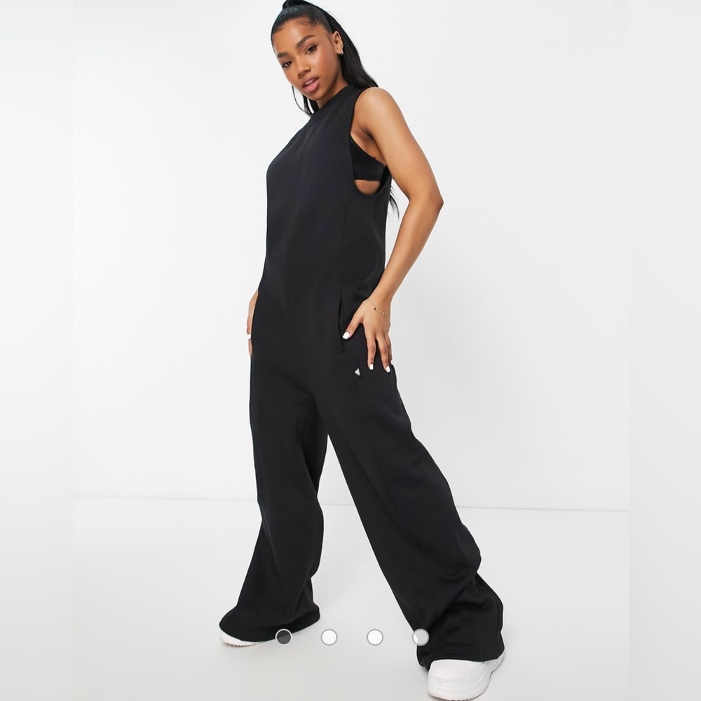 Adidas Black Sleeveless Wide Leg Jumpsuit
